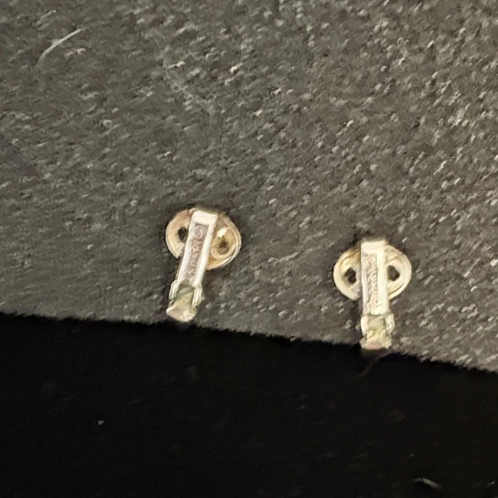 Vintage silver  Crown Trifari and Monet clip earrings